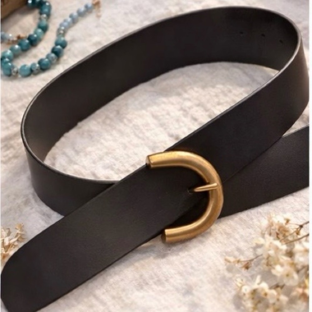 Versatile black belt.  40” long boho, western or casual. EUC